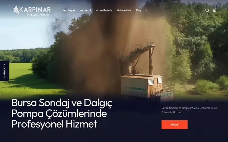 Akarpınar Dalgıç Pompa web sitesi tasarımı