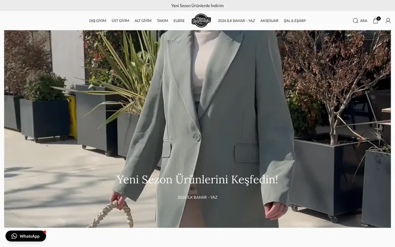 Büşra Yimenicioğlu Boutique web sitesi tasarımı