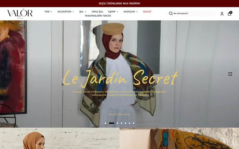 Valór Scarf web sitesi tasarımı