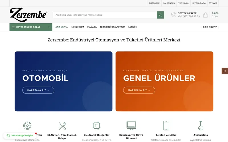 Zerzembe web sitesi tasarımı